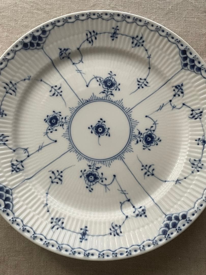 【新品】ロイヤルコペンハーゲン ブルーフルーテッド ハーフレース プレート 27