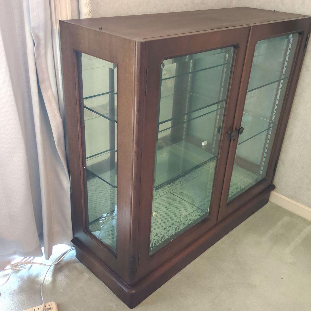 飾り棚 ガラス　ショーケース　ガラスケース　木製キャビネット　キャビネット　飾棚
