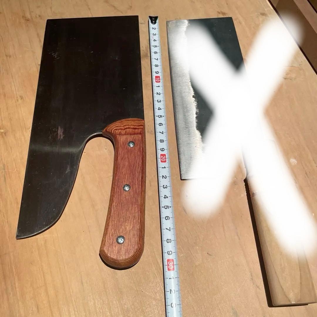 麺切り包丁 ステンレス製 木製ハンドル