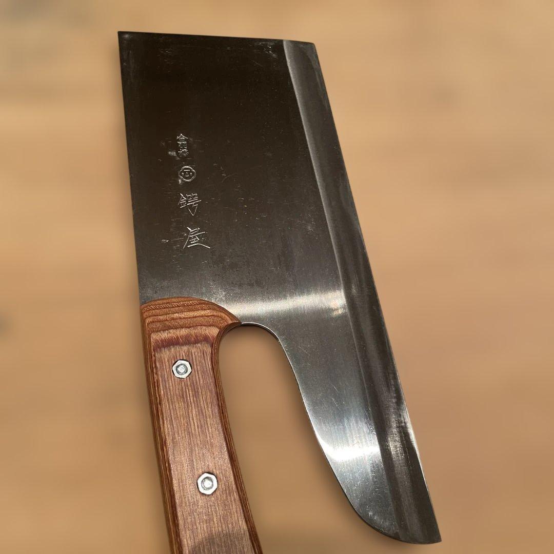 麺切り包丁 ステンレス製 木製ハンドル