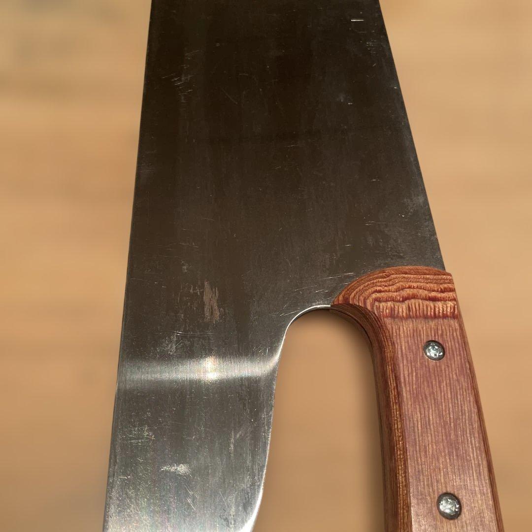 麺切り包丁 ステンレス製 木製ハンドル