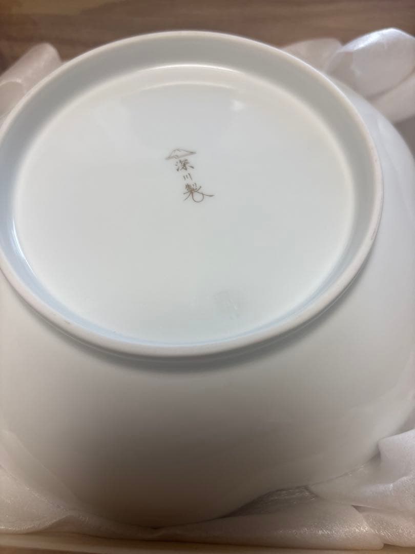 【宮内庁御用達】【未使用】深川製磁 飾皿 約19.5cm 共箱あり