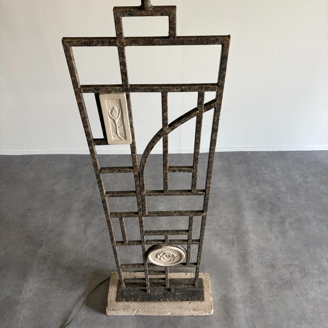 ヴィンテージ　幾何学フレーム　アート照明