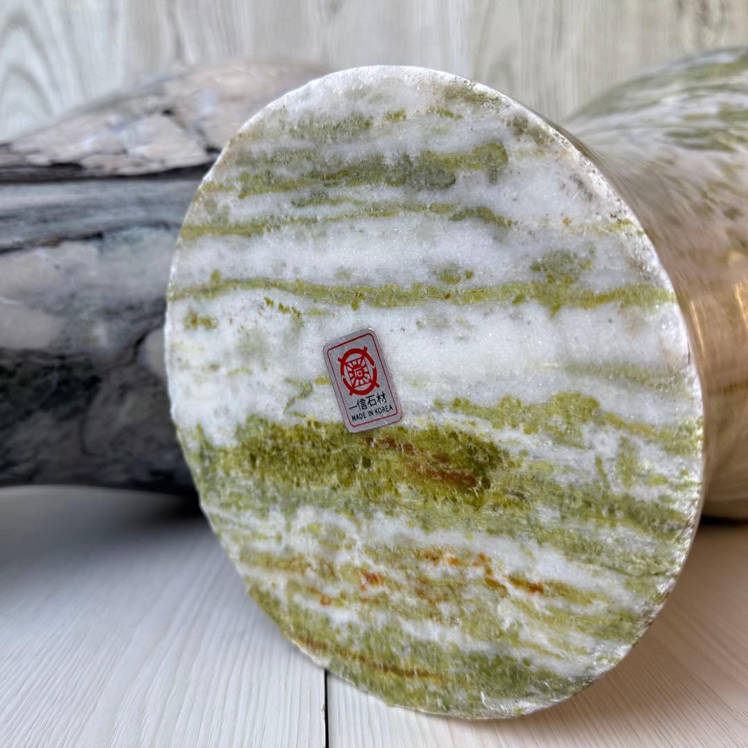 大理石 壺・花瓶（グレー／グリーン ）