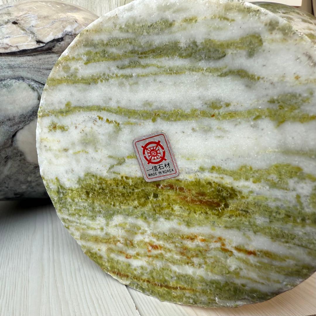 大理石 壺・花瓶（グレー／グリーン ）