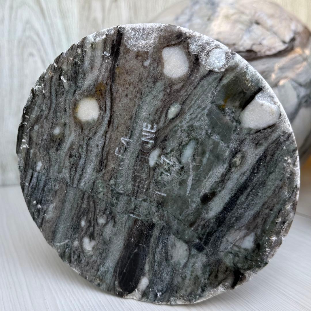 大理石 壺・花瓶（グレー／グリーン ）