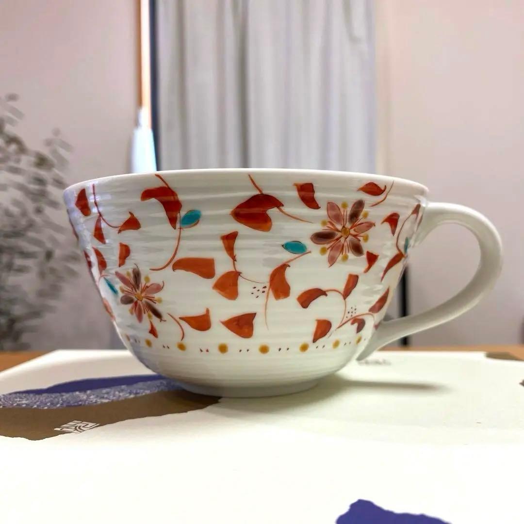 【新品未使用】九谷焼 カップ プレート ペア 花唐草 石川県 伝統工芸