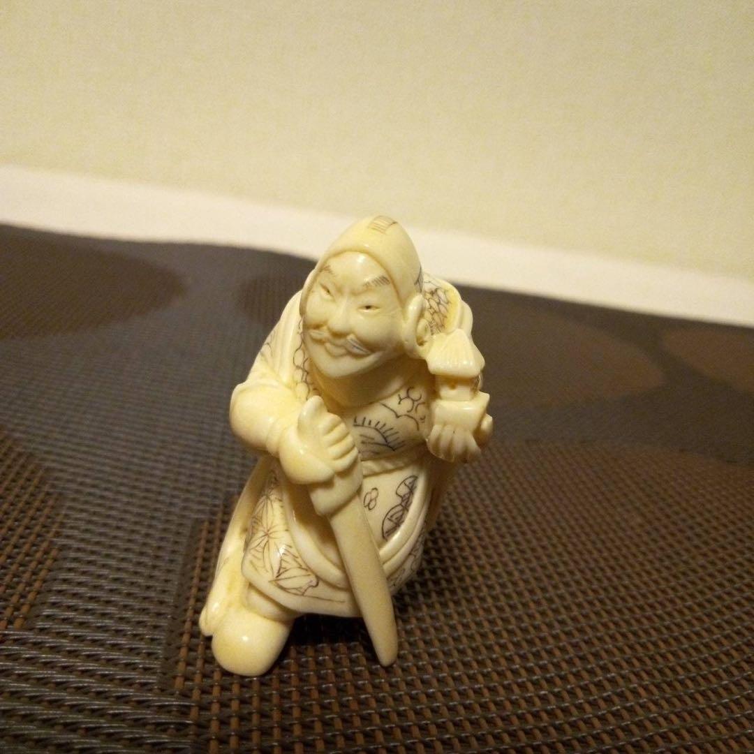 七福神置物 古美術 細密細工 在銘「江信」