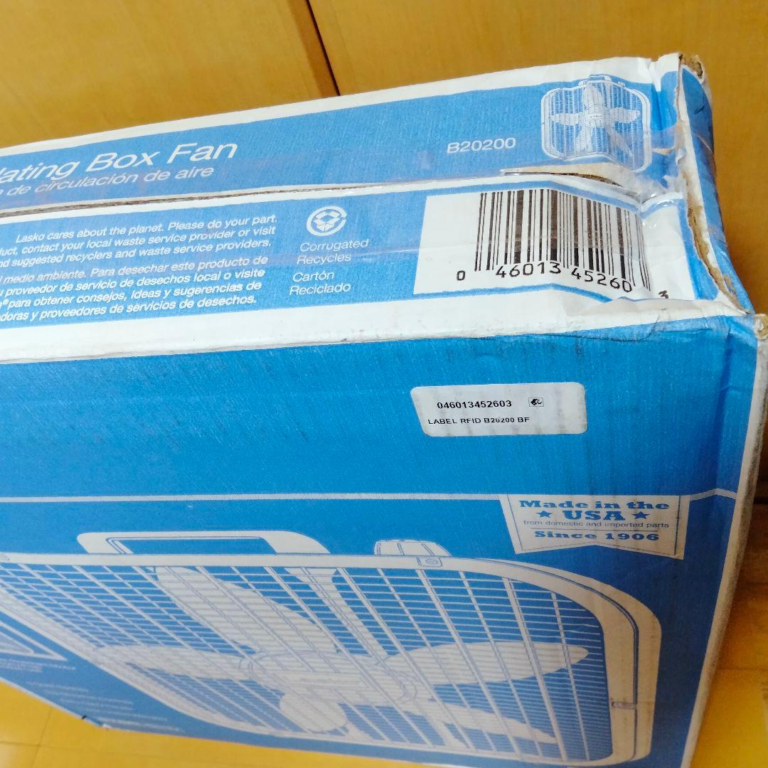 Lasko 20インチ クラシックボックスファン ホワイト 扇風機 サーキュレー