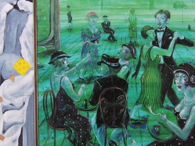 森田康雄、【カフェでダンス】、希少な大判額装用画集より、美品、日本人画家