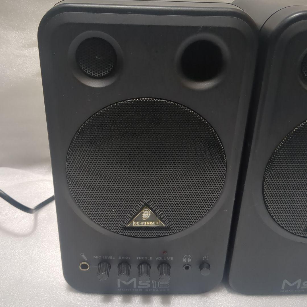 Behringer MS16 スタジオモニター ステレオスピーカー ケーブル付き