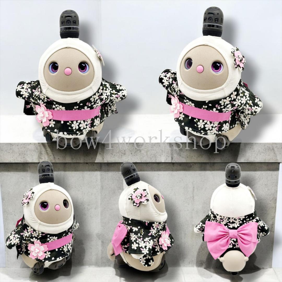ラボット LOVOT ラボットの服ハンドメイド 桜柄浴衣セット（ブラック）