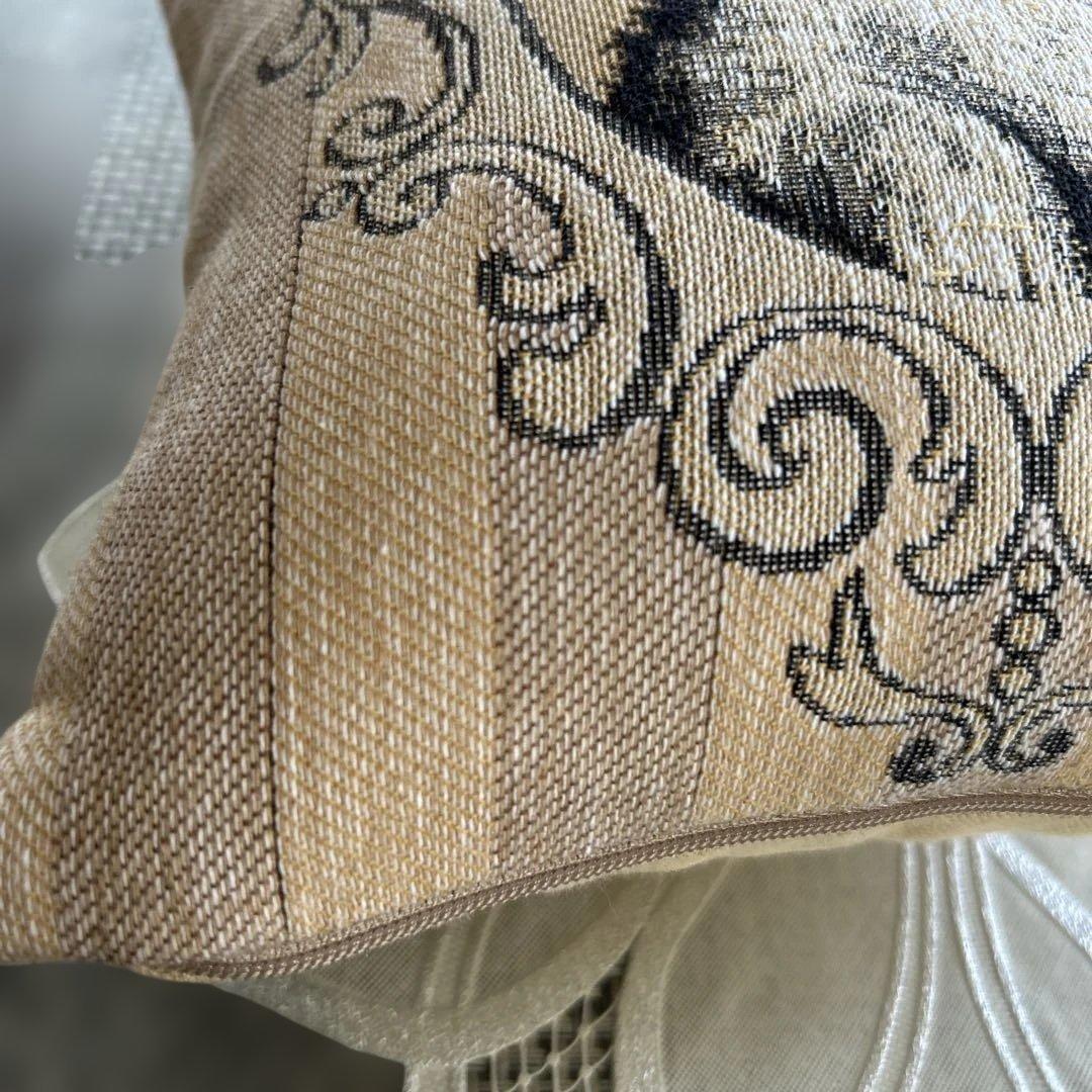 輸入クッション　キャット　コブラン織　パンヤ付　23.5×23.5（ミニ）