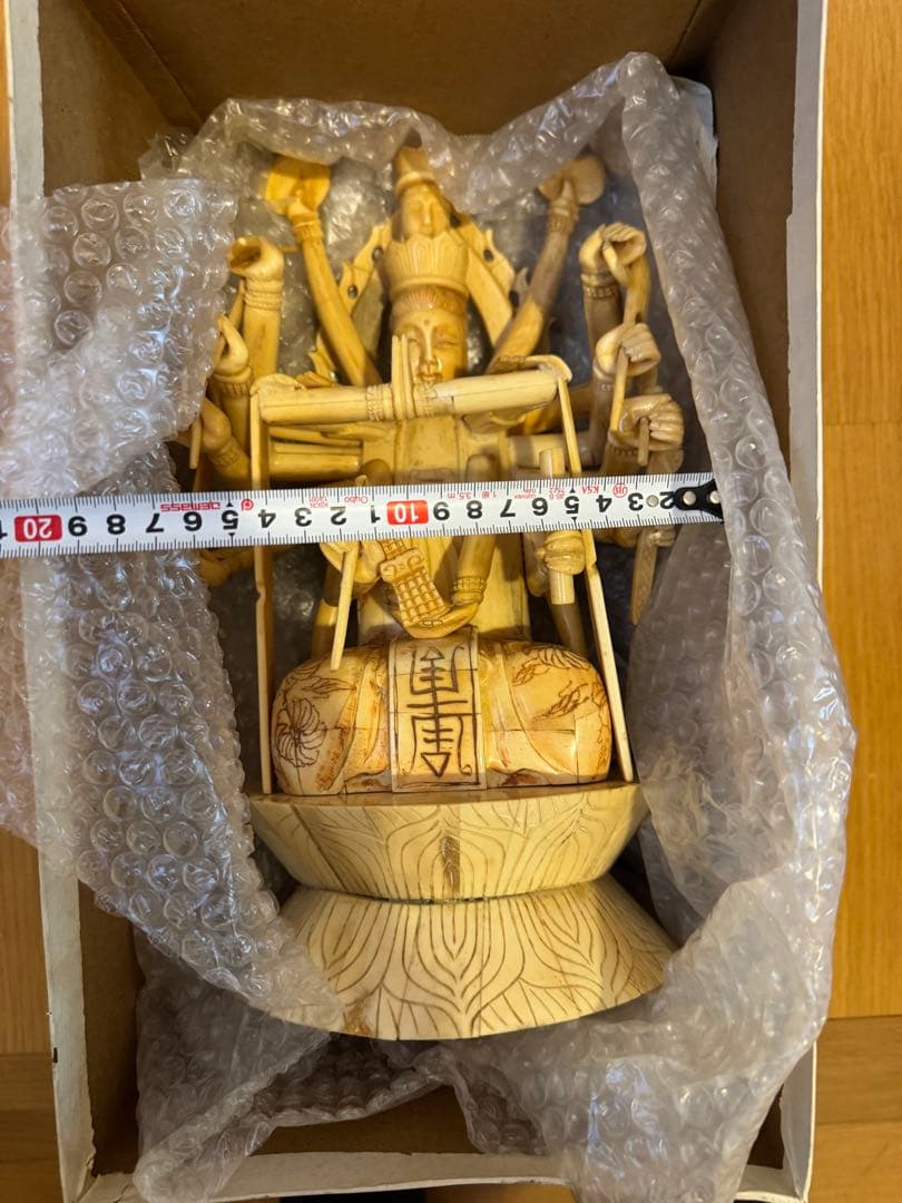 「千手観音菩薩」の木製神像 約23cm