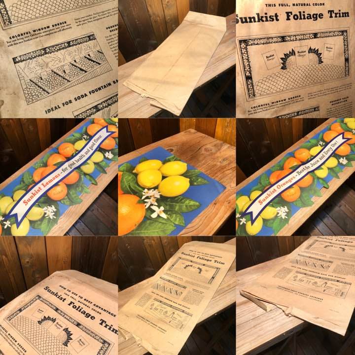 Sunkist Store Display Paper Sign / サンキスト