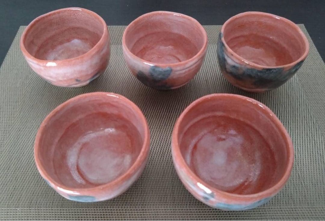 赤楽 楽焼 抹茶茶碗 5客セット 茶器 茶道具