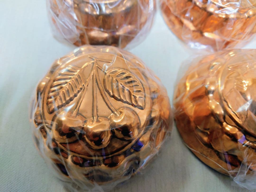 コッパーモールド フルーツ柄 6点セット フランス 壁掛けリング付