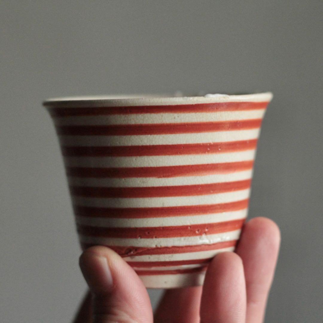 赤絵 輪線文 湯呑み 古道具 アンティーク