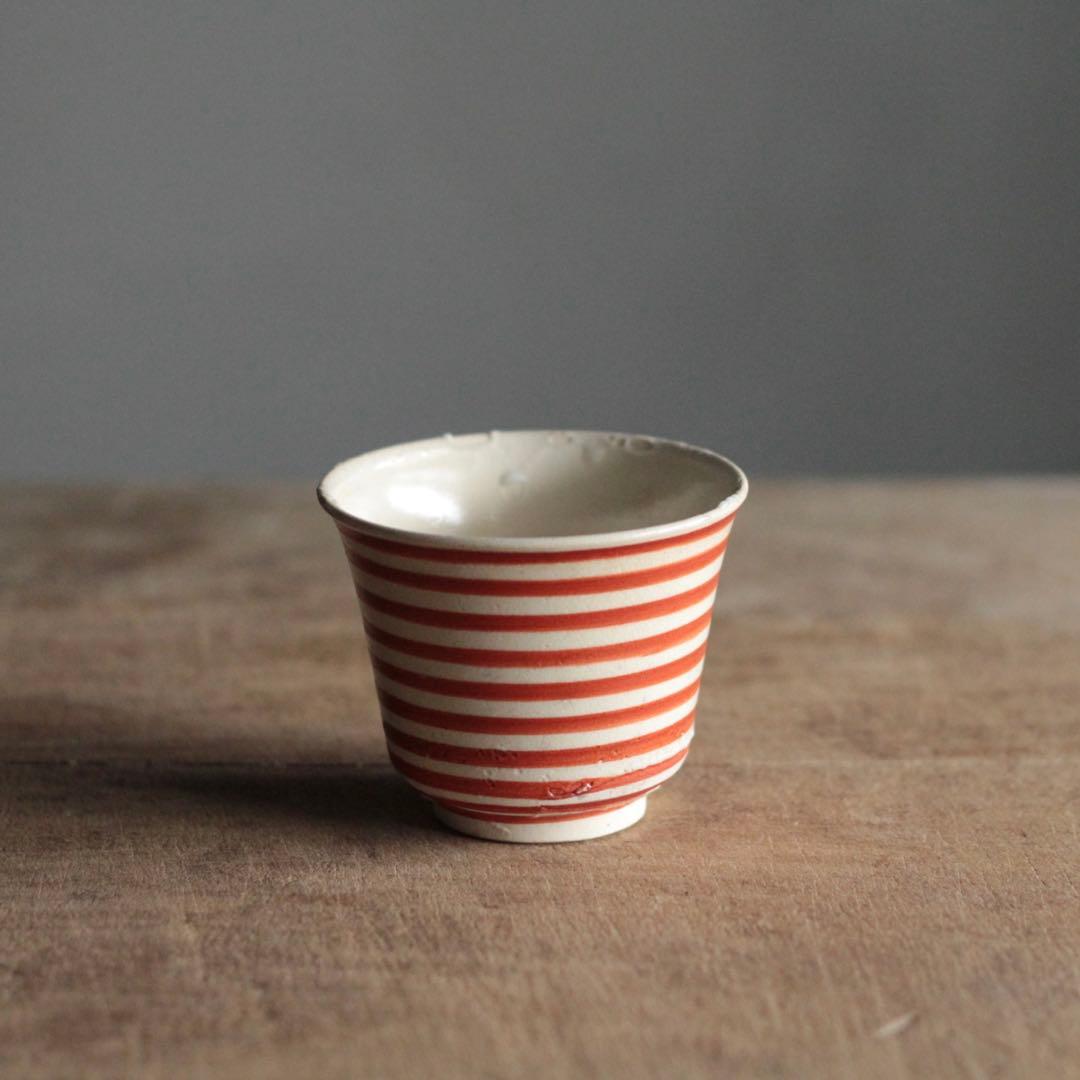 赤絵 輪線文 湯呑み 古道具 アンティーク