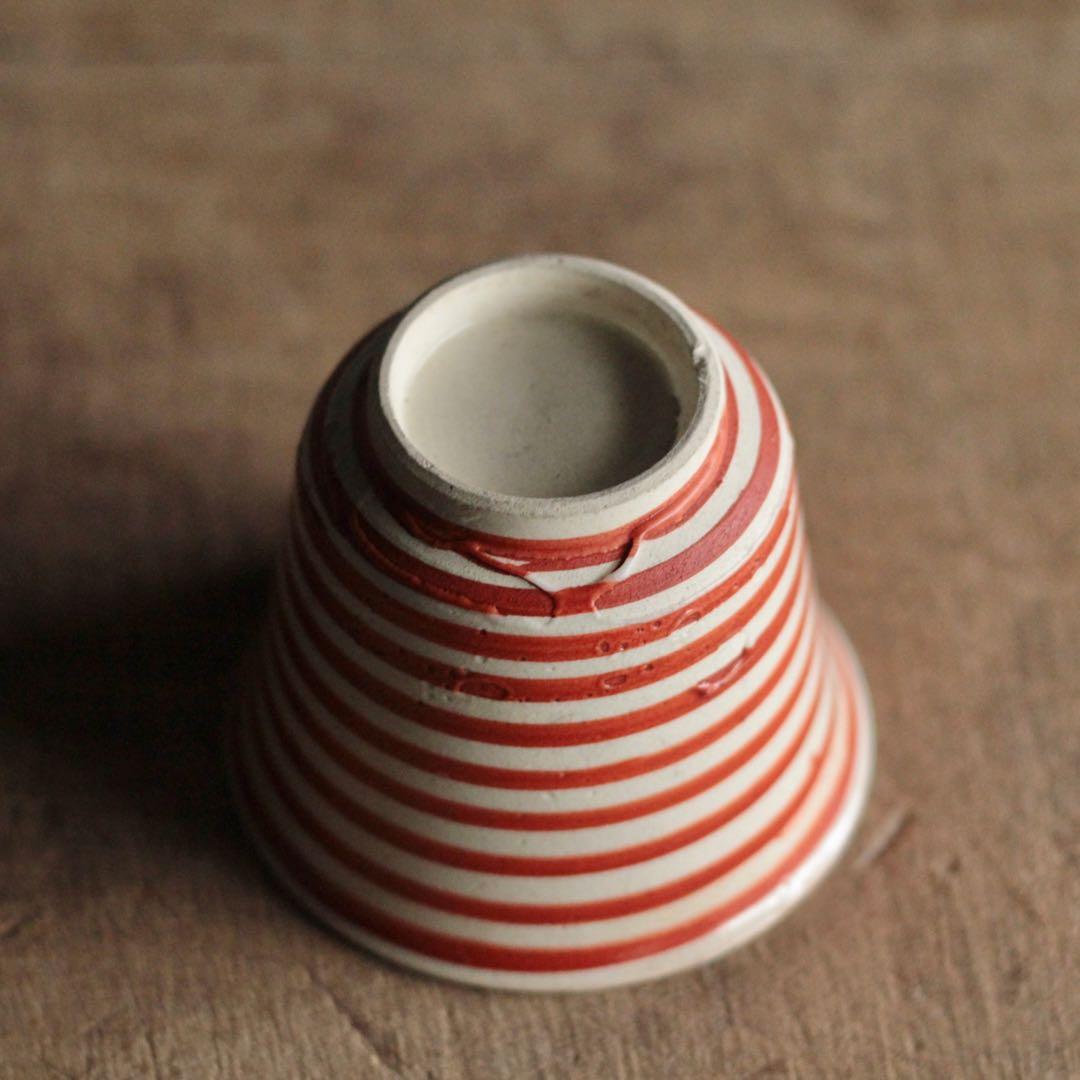 赤絵 輪線文 湯呑み 古道具 アンティーク