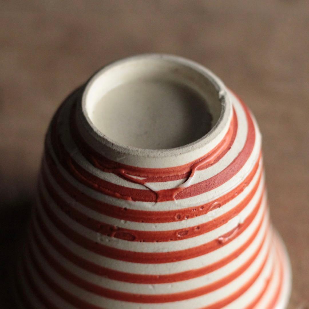 赤絵 輪線文 湯呑み 古道具 アンティーク