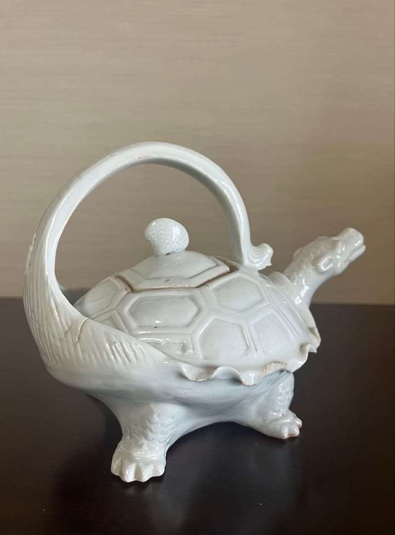 【希少】平戸焼？白磁 亀型 水注 銚子（酒器・茶道具）アンティーク