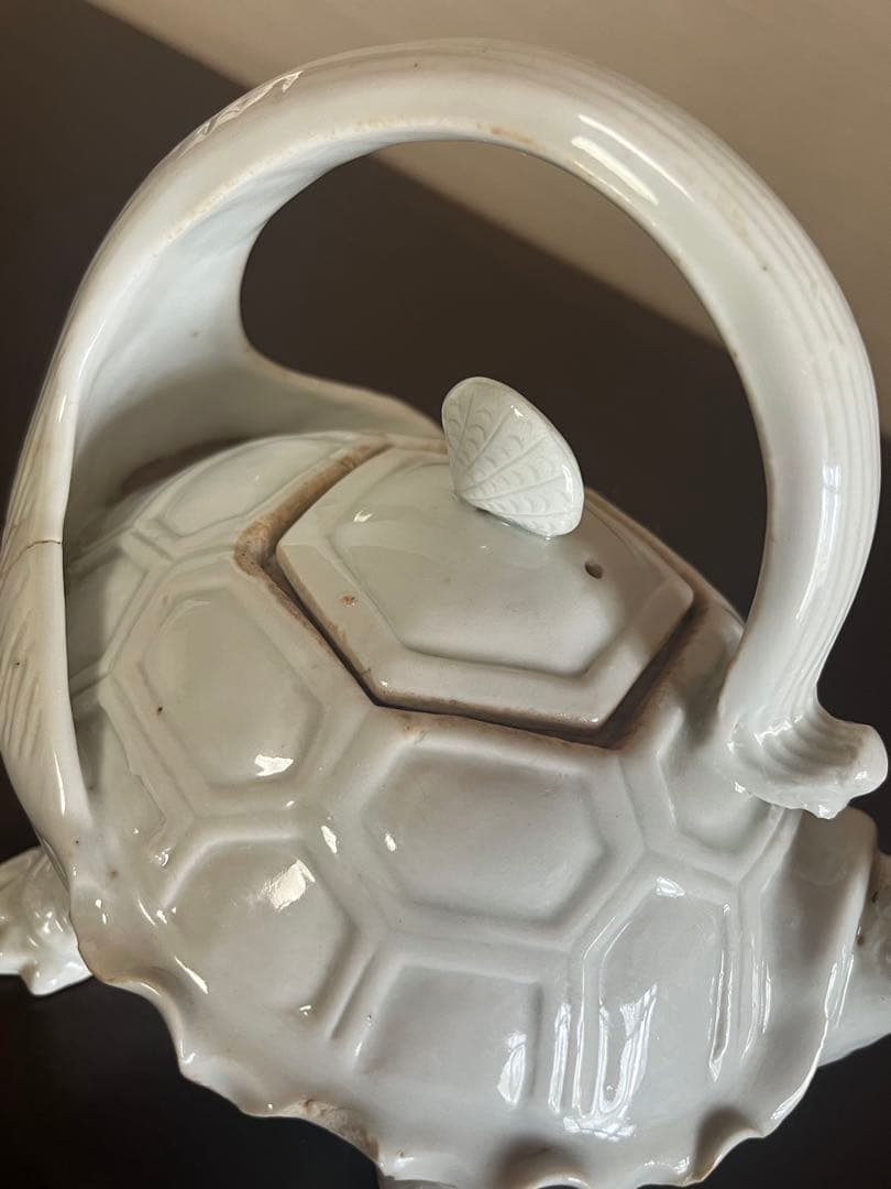 【希少】平戸焼？白磁 亀型 水注 銚子（酒器・茶道具）アンティーク