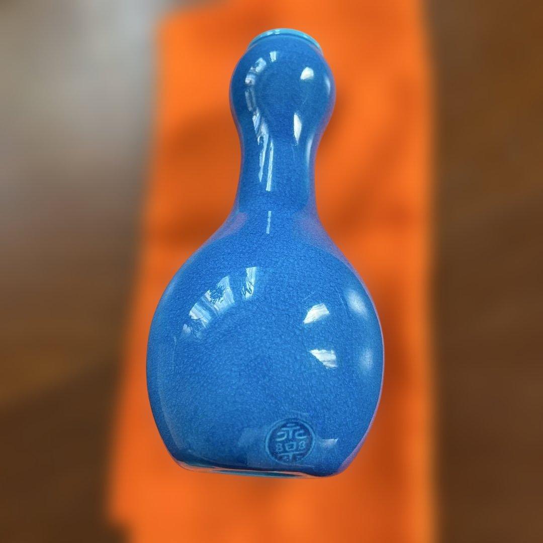 瓢　青交趾花入　永楽善五郎造