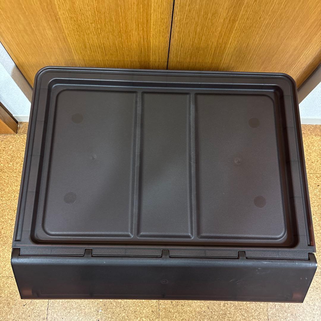 山善収納ボックス フタ付き前開きワイド深型 3個✖️2キャスター付きまとめて6個！