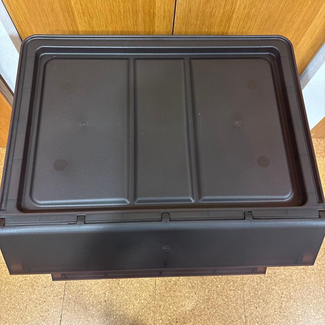 山善収納ボックス フタ付き前開きワイド深型 3個✖️2キャスター付きまとめて6個！