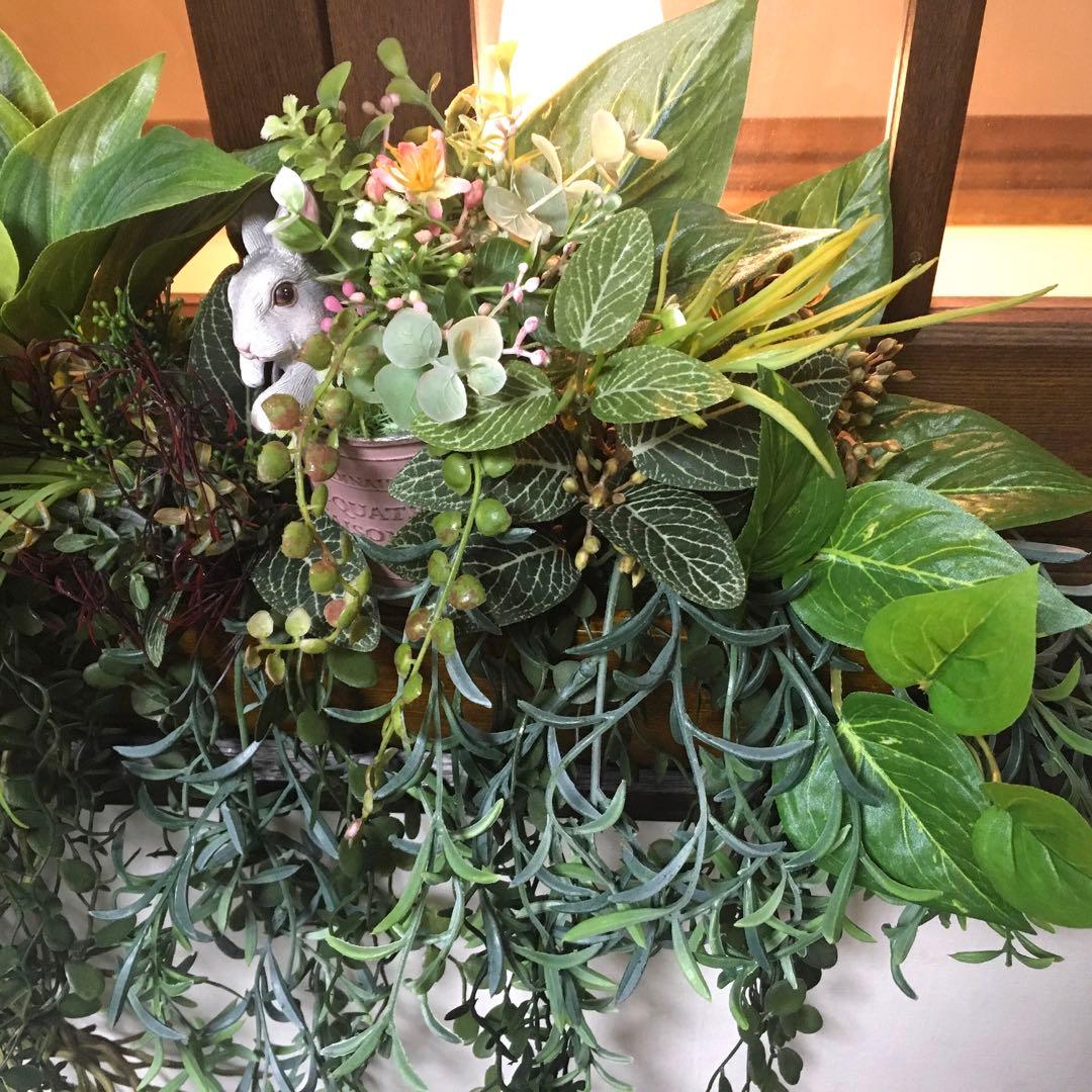 グリーンリーフのお洒落壁掛け　ウォールグリーン　フェイクグリーン壁掛け