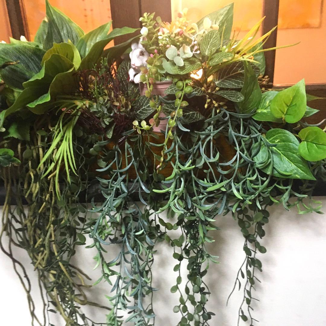 グリーンリーフのお洒落壁掛け　ウォールグリーン　フェイクグリーン壁掛け