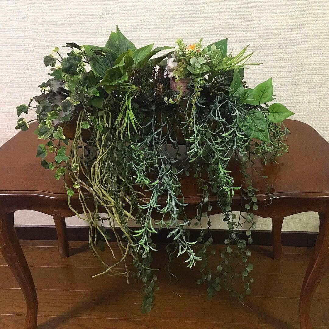 グリーンリーフのお洒落壁掛け　ウォールグリーン　フェイクグリーン壁掛け