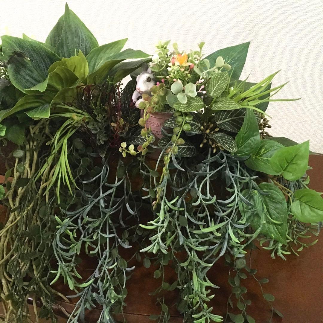 グリーンリーフのお洒落壁掛け　ウォールグリーン　フェイクグリーン壁掛け