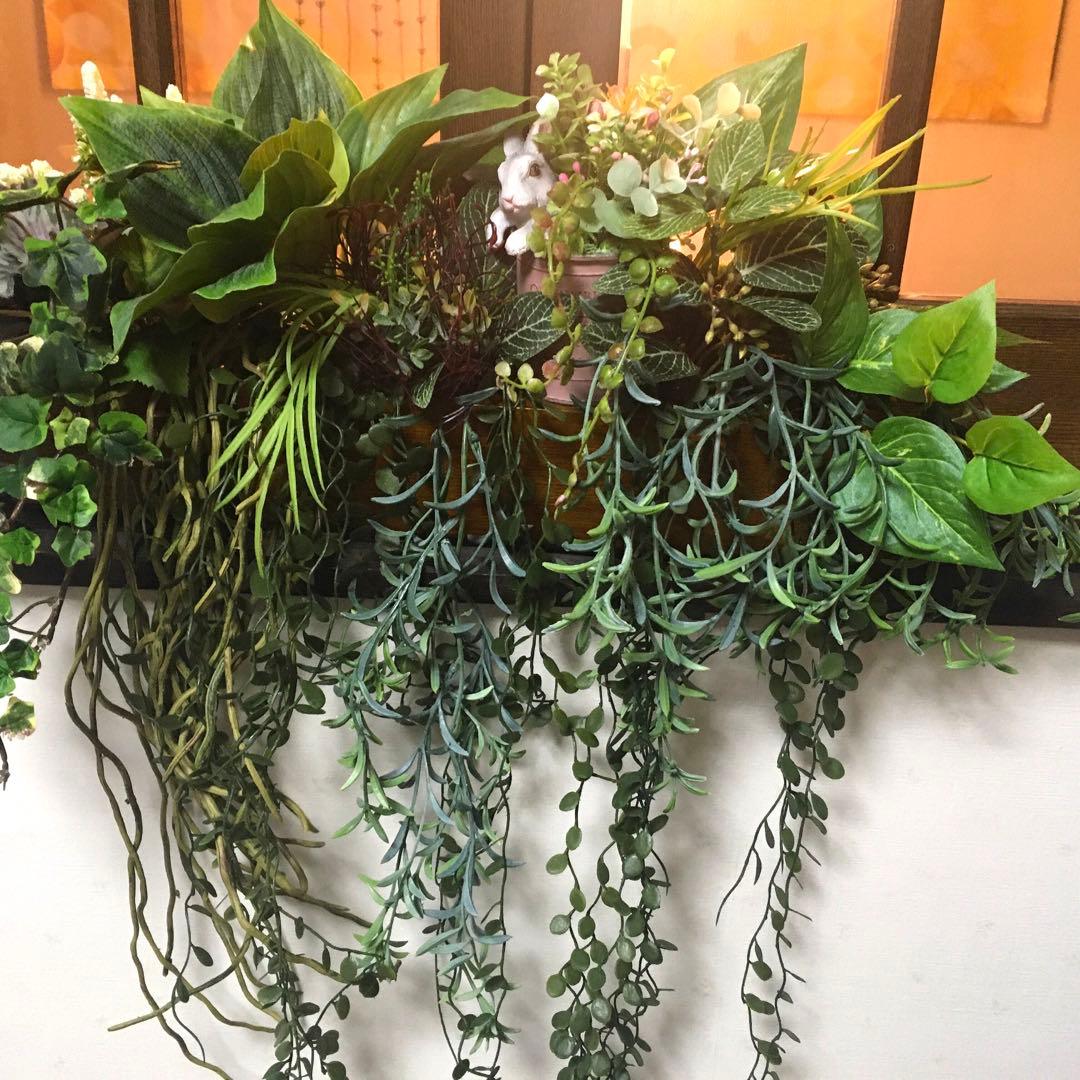 グリーンリーフのお洒落壁掛け　ウォールグリーン　フェイクグリーン壁掛け