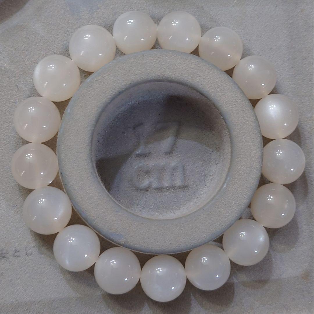 ★ホワイトムーンストーン 12ミリ珠 ブレスレット③(SA)