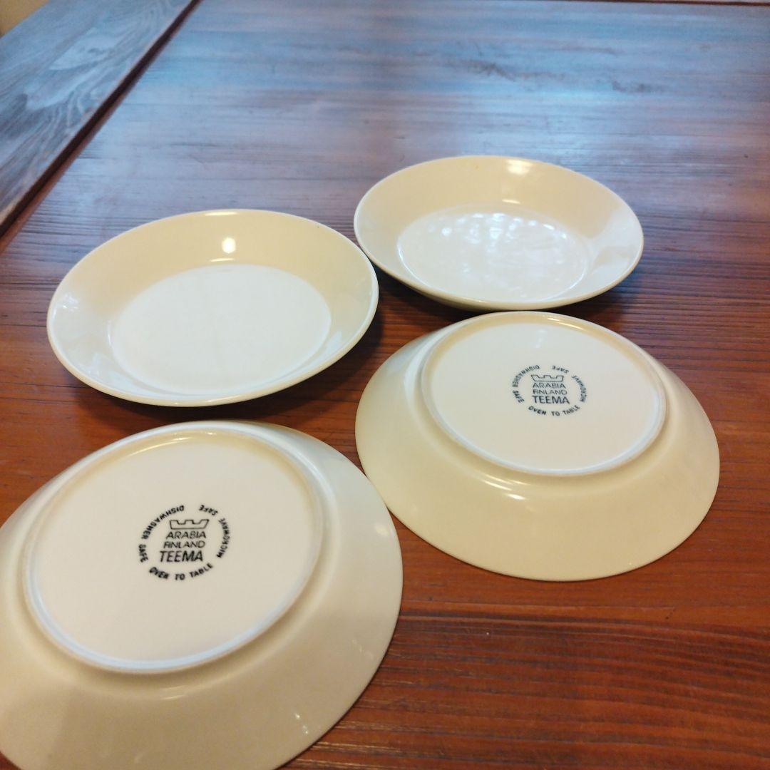 Arabia Teema ホワイト皿 　14センチ平皿　４枚セット