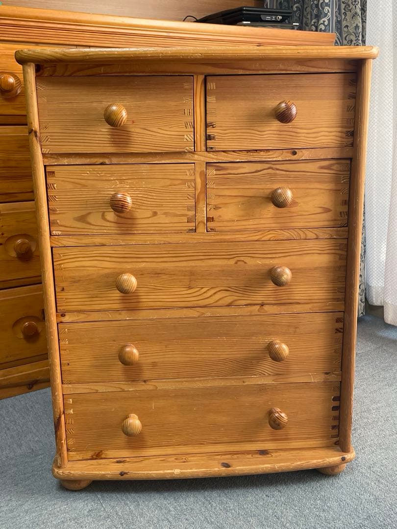 パイン材　チェストアンティーク風　高さ80㎝ 発送たのメル便送料込み