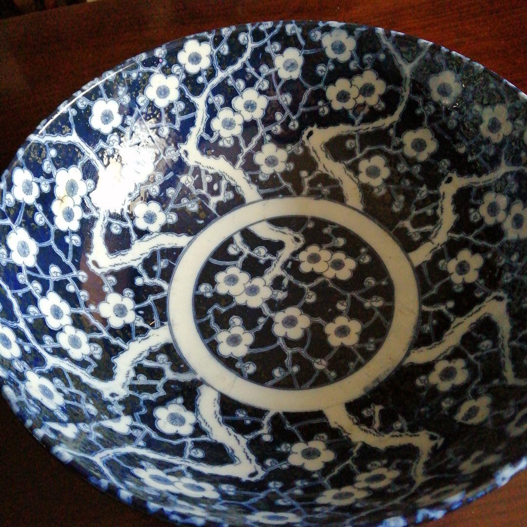 伊万里　染付総模様大鉢　32.8cm　幕末～明治期