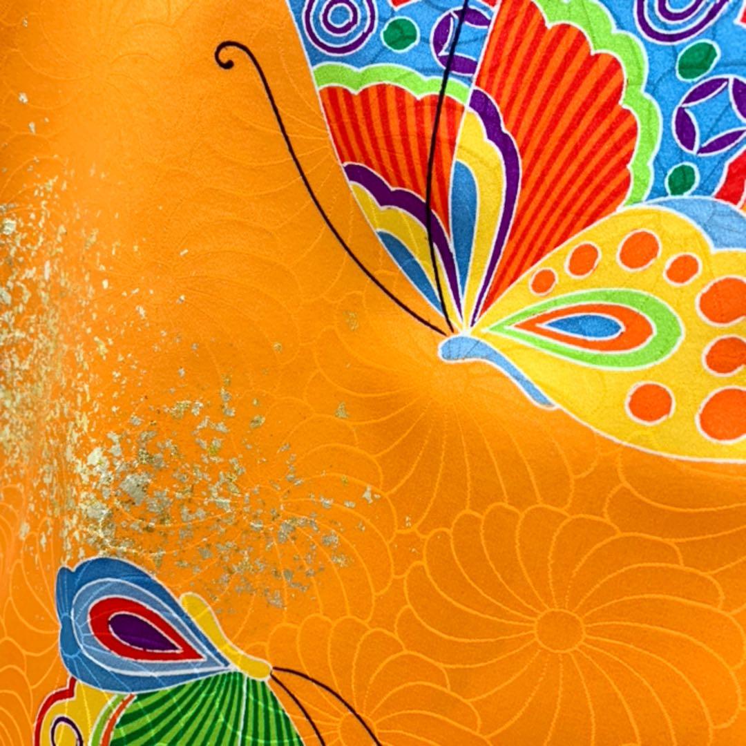 セミアンティーク 七五三 正絹 綸子 三つ身 振袖 袋帯 セット