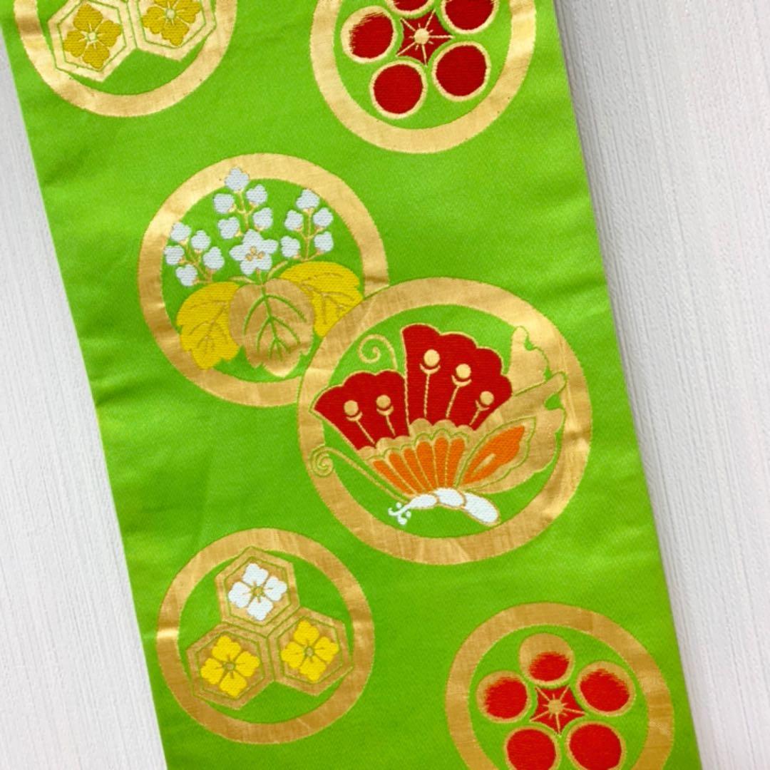 セミアンティーク 七五三 正絹 綸子 三つ身 振袖 袋帯 セット