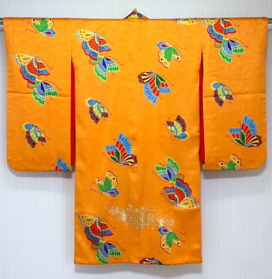 セミアンティーク 七五三 正絹 綸子 三つ身 振袖 袋帯 セット