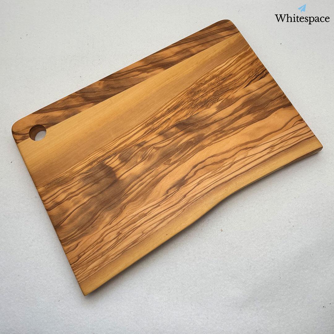 矩形の匠。奥行き イタリアン オリーブウッド カッティングボード まな板 研磨済