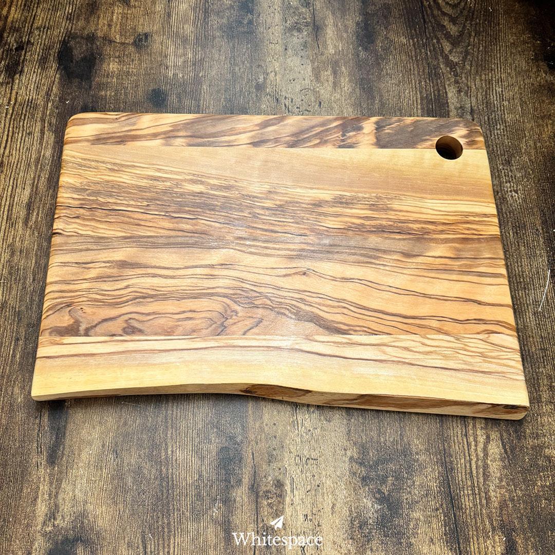 矩形の匠。奥行き イタリアン オリーブウッド カッティングボード まな板 研磨済