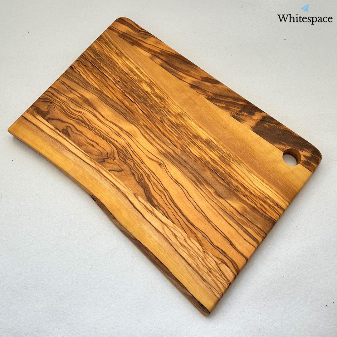 矩形の匠。奥行き イタリアン オリーブウッド カッティングボード まな板 研磨済