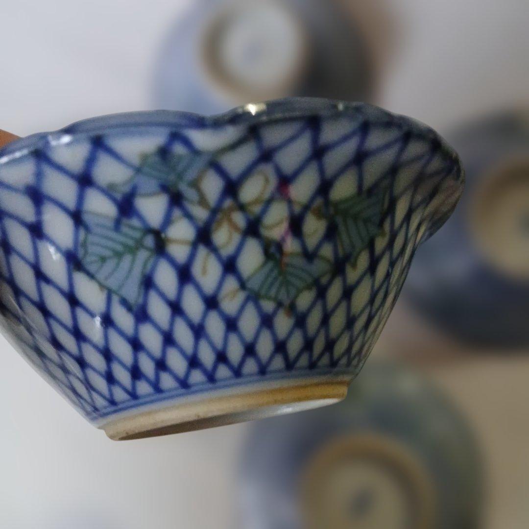 【未使用品】京焼・清水焼　光寿　青い花模様 陶器製小鉢　 6個セット