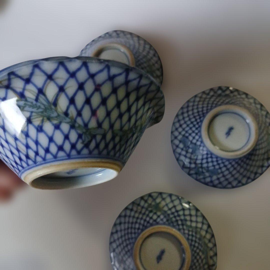 【未使用品】京焼・清水焼　光寿　青い花模様 陶器製小鉢　 6個セット