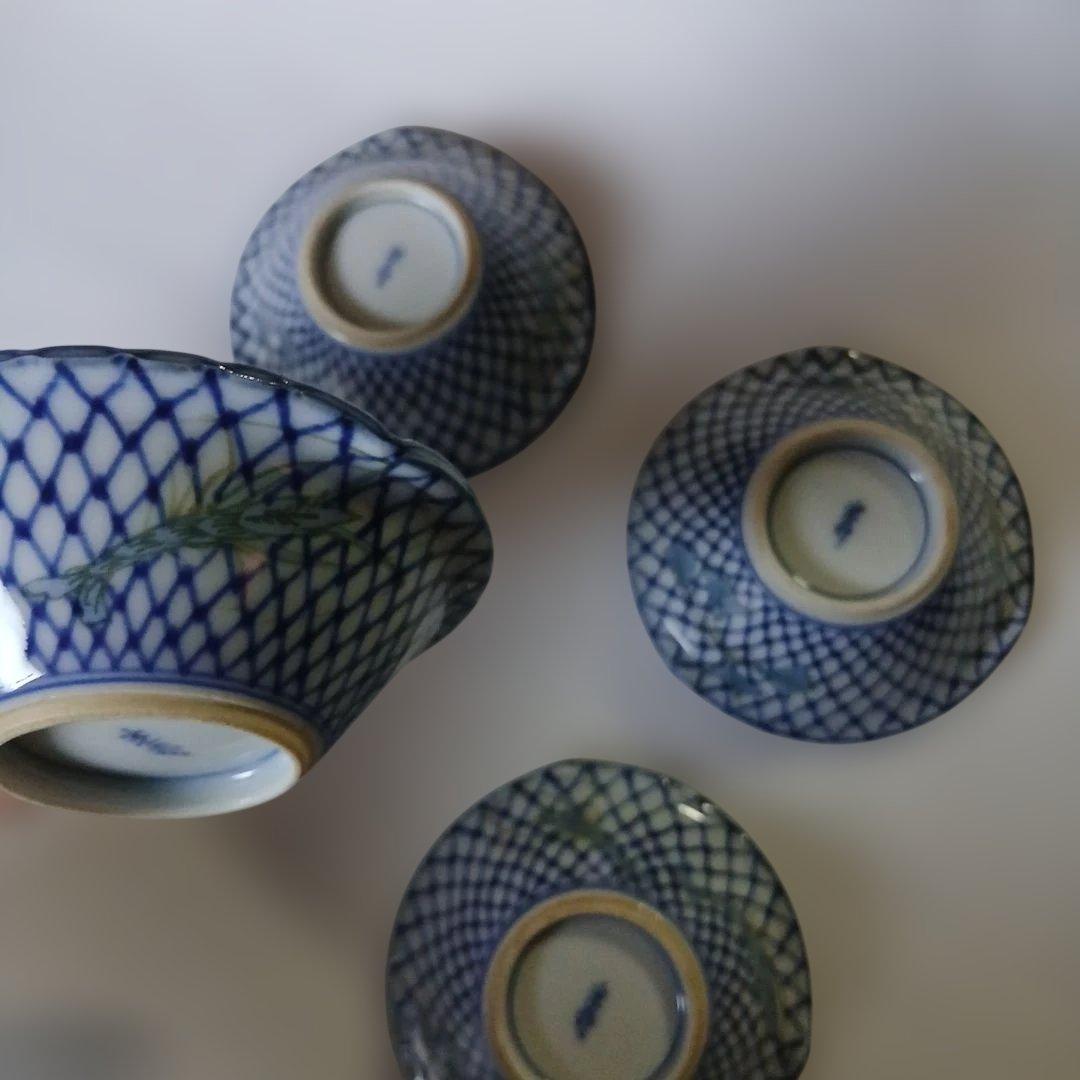 【未使用品】京焼・清水焼　光寿　青い花模様 陶器製小鉢　 6個セット