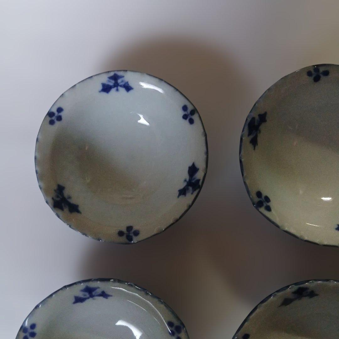【未使用品】京焼・清水焼　光寿　青い花模様 陶器製小鉢　 6個セット