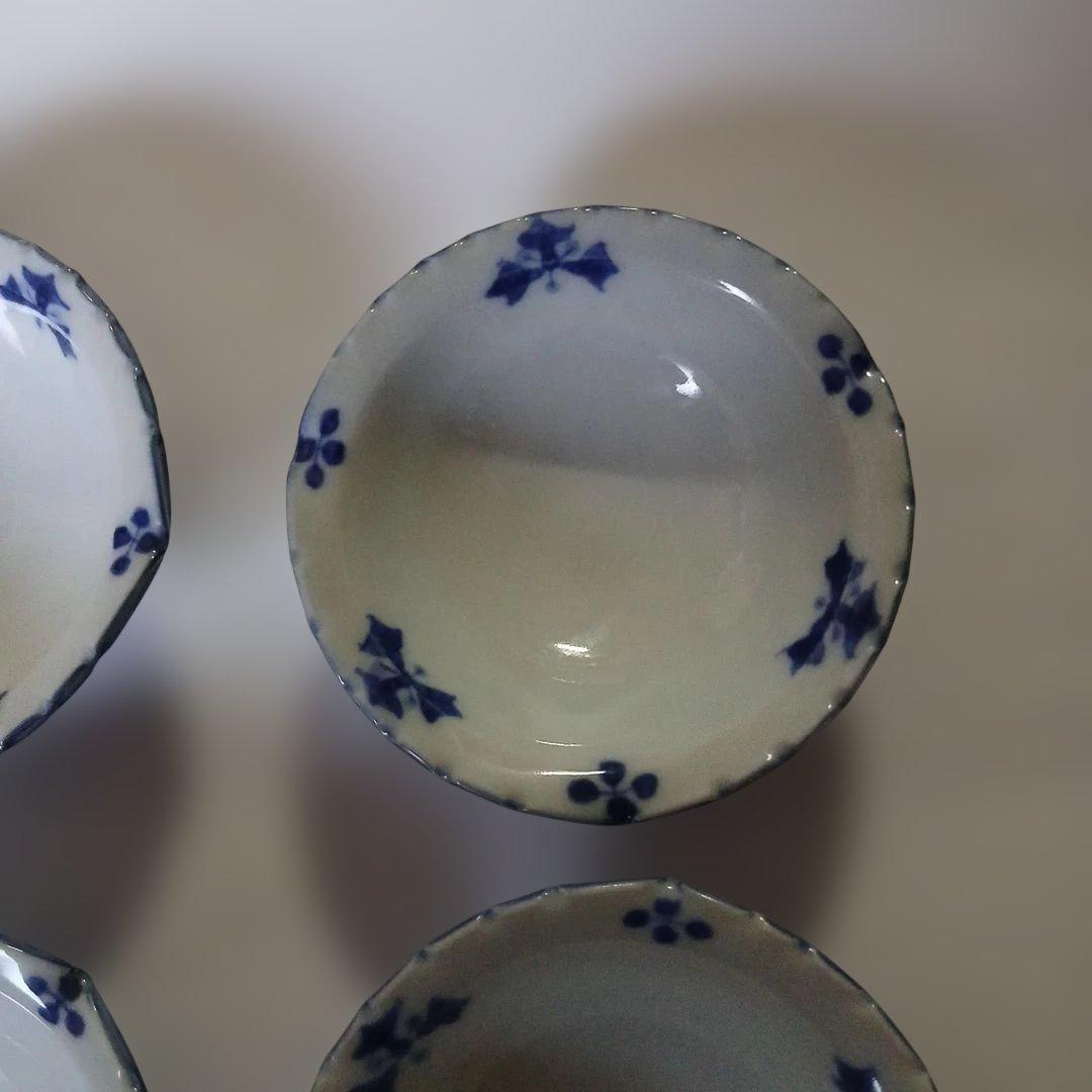 【未使用品】京焼・清水焼　光寿　青い花模様 陶器製小鉢　 6個セット